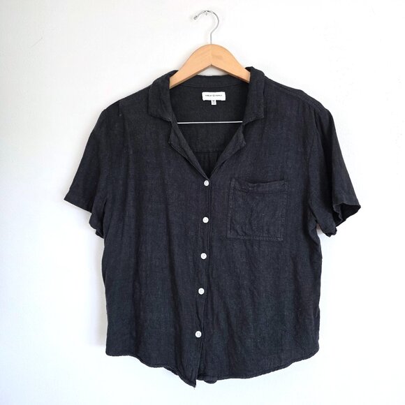 Thread & Supply Black Button-Up Blouse - Picture 1 of 6